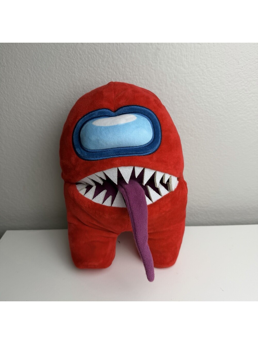 Toikido Among Us Plush Red Imposter 10" Tall Stuffed Monster Toy Purple Tongue